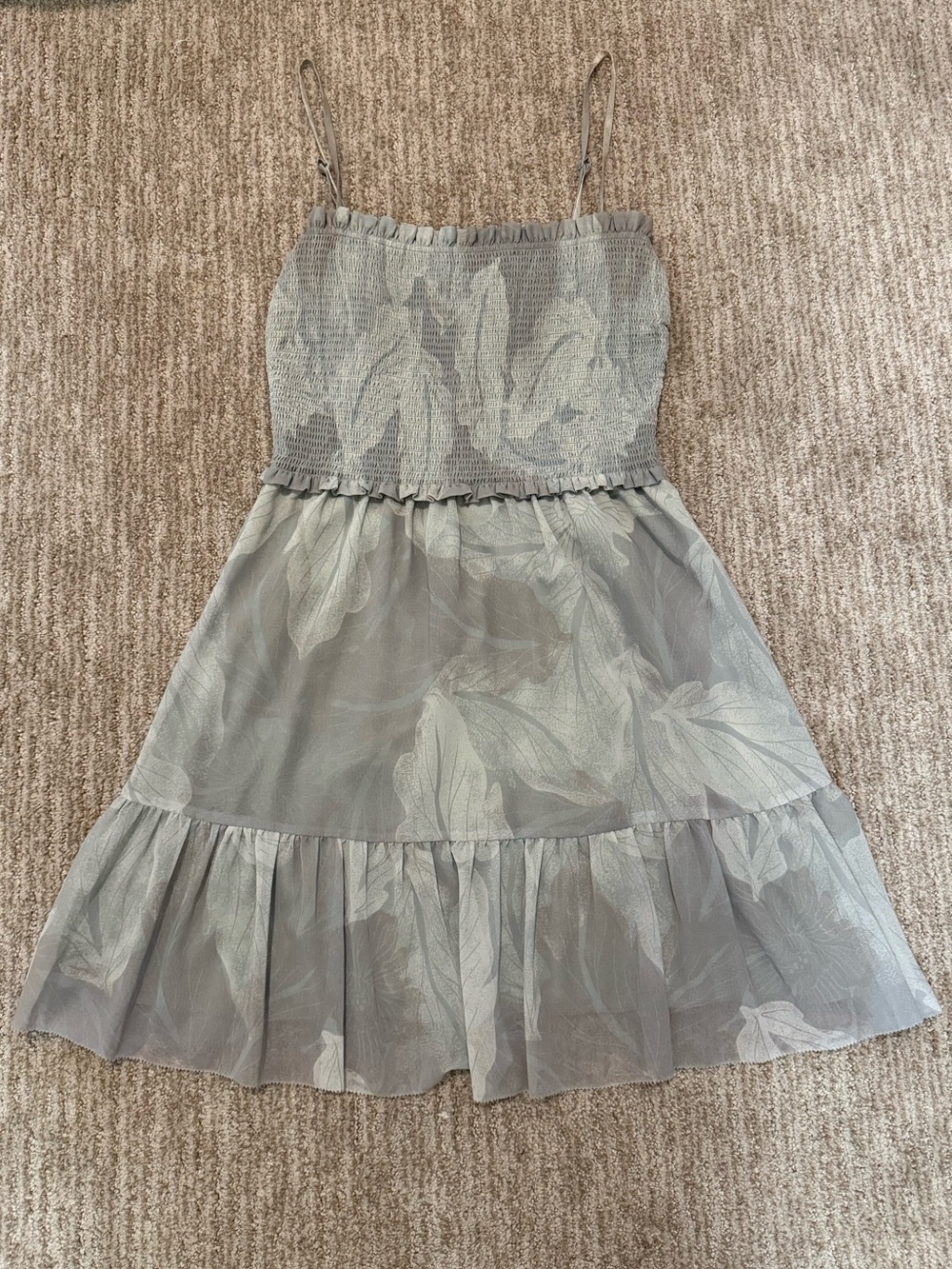 Wilfred Mini Dress Catamaran Ruffle Smocked Bodice and Chiffon Skirt